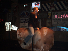 Stephanie Bull Riding at Hogs and Honeys
